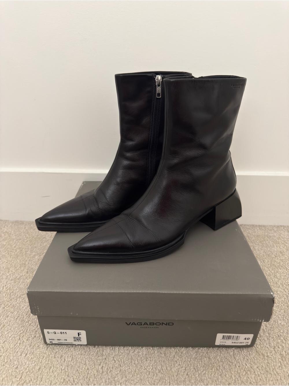 Vagabond Shoemakers Vivian Black Leather Ankle Boots EU 40